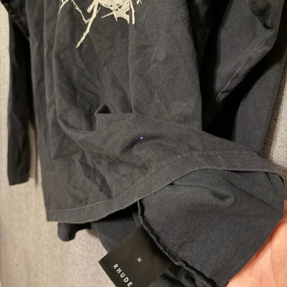Rhude Midnight Black Graphic Long Sleeve - Picture 3 of 4